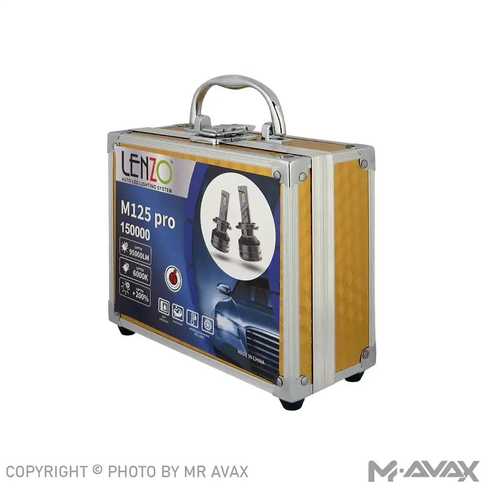 هدلایت لنزو مدل M125 PRO با پایه 6000K H4 (دو عددی) — تصویر ۳
