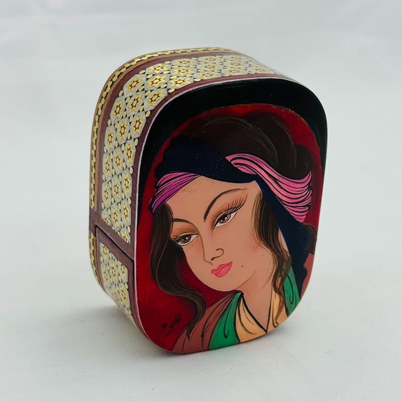 جعبه خاتم کاری کبریتی طرح رخ مدل 1 — تصویر ۳