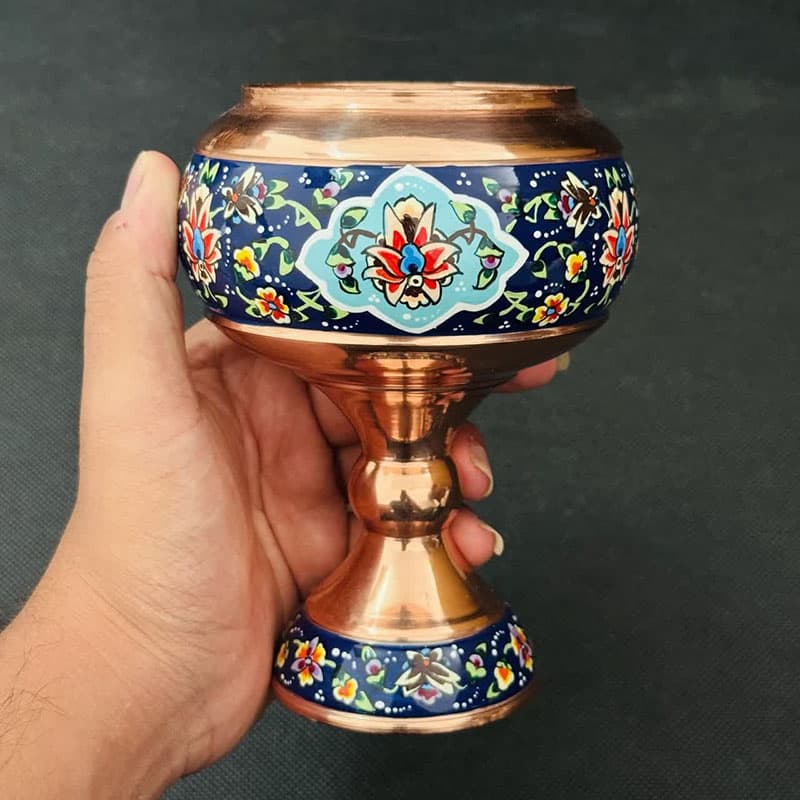 شکلات خوری مس و پرداز ارتفاع 25 با جعبه مخمل — تصویر ۷