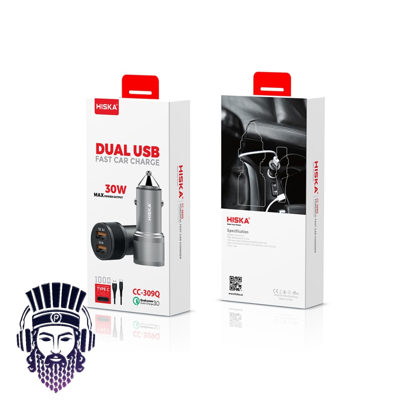 شارژر فندکی هیسکا مدل Hiska CC-309Q — تصویر ۳