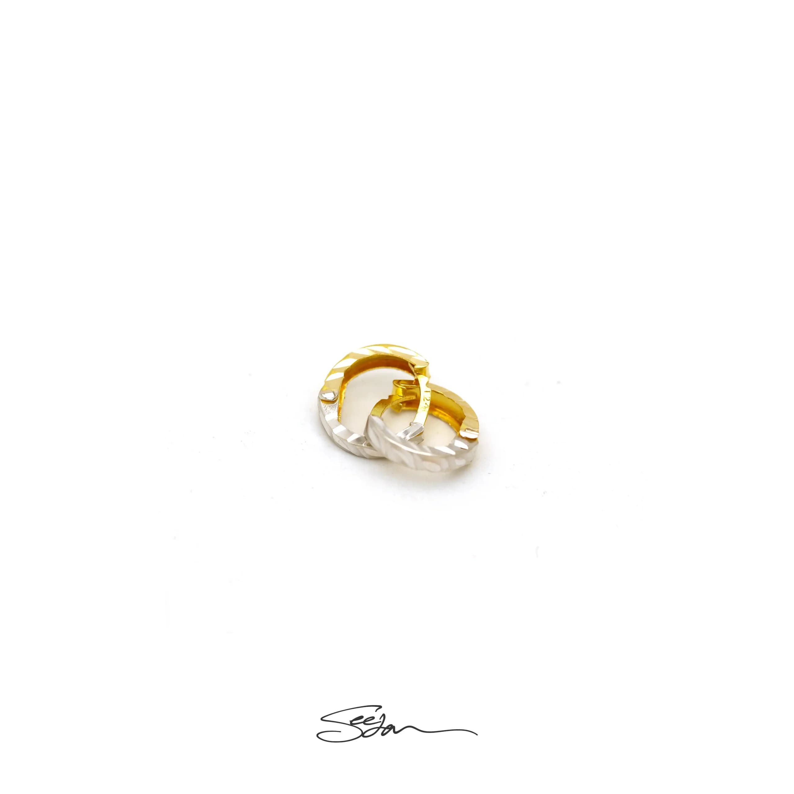 گوشواره طلا تراش حلقه ای امگا 855