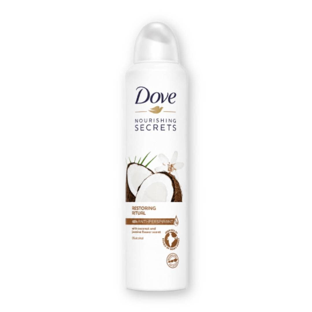 اسپری ضدتعریق 48 ساعته داوDove مدل نارگیل nourishing secret حجم 250 میل