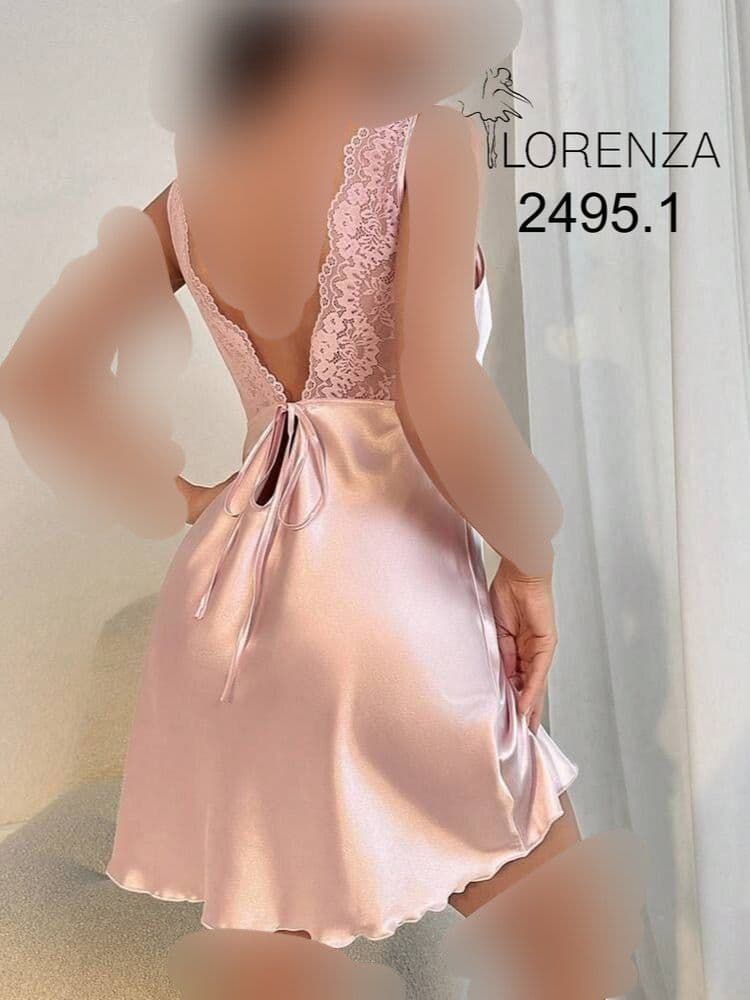 لباس خواب ساتن لورنزا کد ۲۴۹۵/۱ با پشت دانتل — تصویر ۳