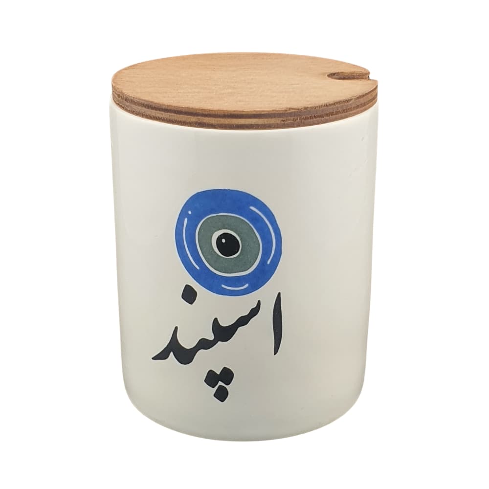 بانکه سرامیکی درب چوبی طرح اسپند