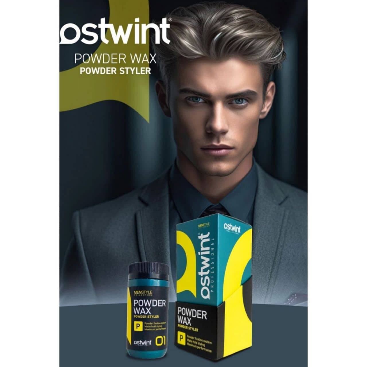 پودر حالت دهنده مو استوینت ostwint مدل سبز مات powder wax حجم 20 میل — تصویر ۲