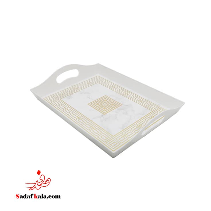 سینی دسته دار رز سایز 2 طرحدار طلاکوب رزگلد(12)/2332 — تصویر ۴