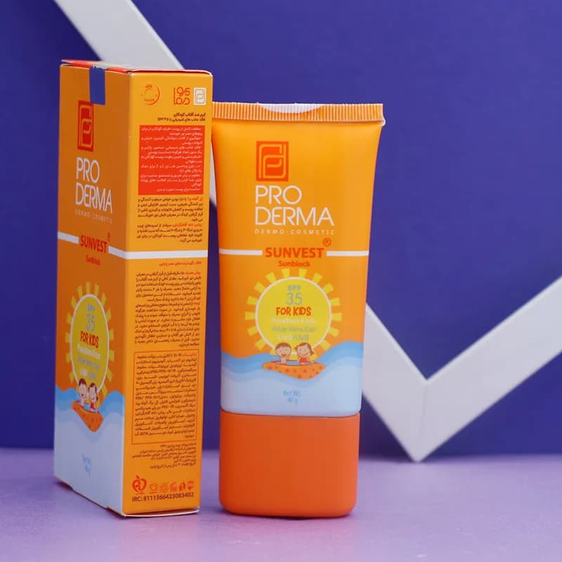 عمده فروشی کرم ضد آفتاب کودکان فاقد جاذب های شیمیایی با SPF 35 پرودرما PRO DERMA حجم 40 گرم 92375 — تصویر ۲