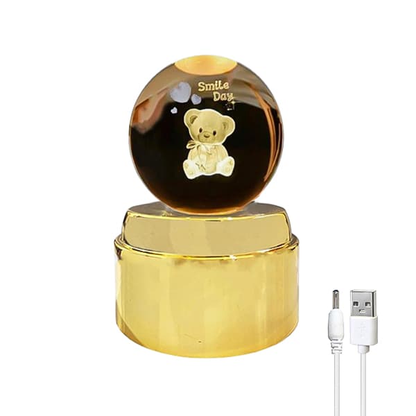 چراغ خواب گوی چرخان طرح خرس