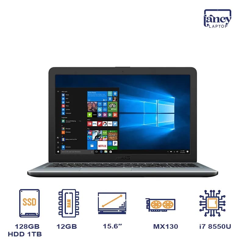 لپ تاپ استوک 15.6 اینچی ایسوس VivoBook K540U Core i7-8550U 12GB 128GB SSD 1TB HDD NVIDIA MX130 2GB FHD