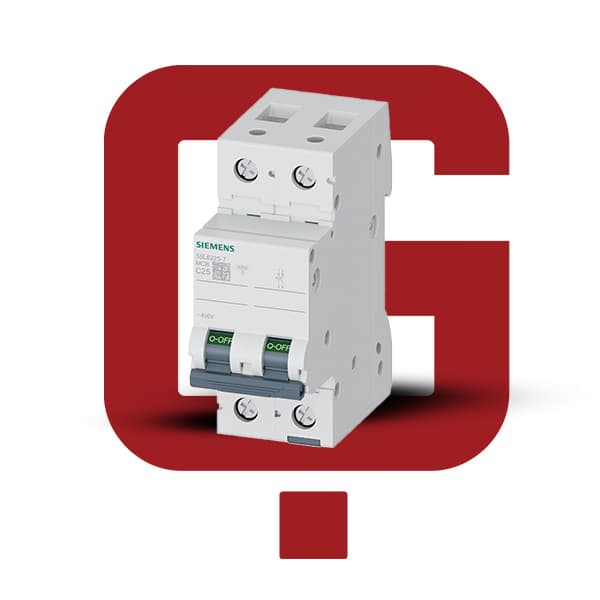 5sl6225-7 کلید مینیاتوری زیمنس 25 آمپر دو پل ، تیپ C