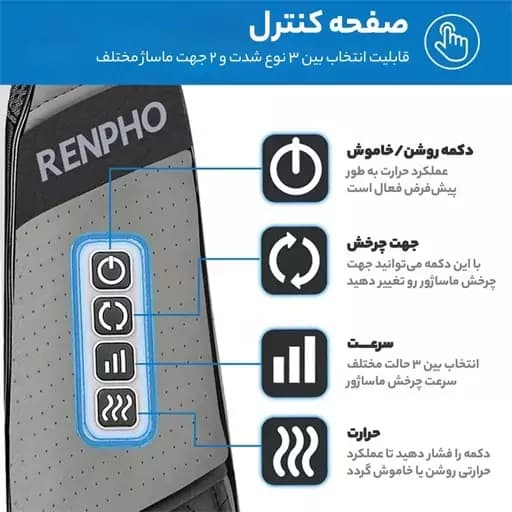 ماساژور گردن شانه بدن رنفو مدل 061 برند RENPHO مدشاپ — تصویر ۸