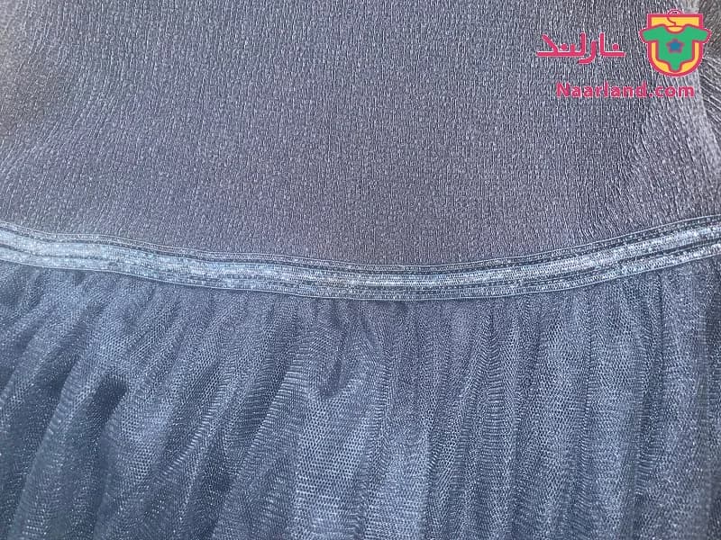 پیراهن کریشه تور دار لوپیلو سرمه ای ساده — تصویر ۲
