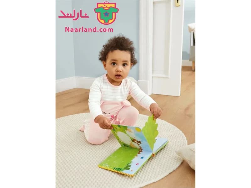 سرهم نوزادی جوراب دار لوپیلو آلمان صورتی روشن طرح گربه — تصویر ۴