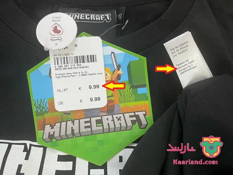 تیشرت مشکی طرح ماینکرافت Minecraft — تصویر ۵