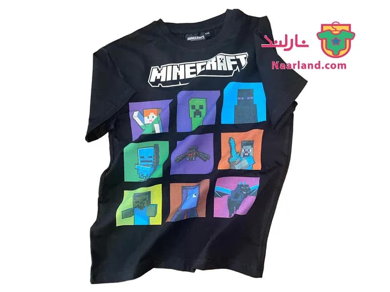 تیشرت مشکی طرح ماینکرافت Minecraft — تصویر ۴