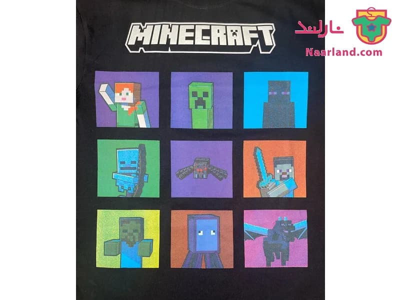 تیشرت مشکی طرح ماینکرافت Minecraft — تصویر ۳