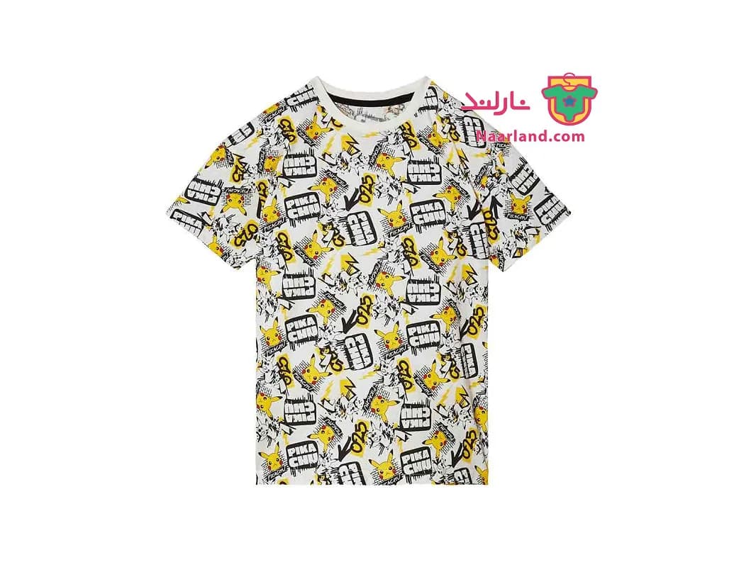 تیشرت پسرانه Lidl سفید طرح Pokemon