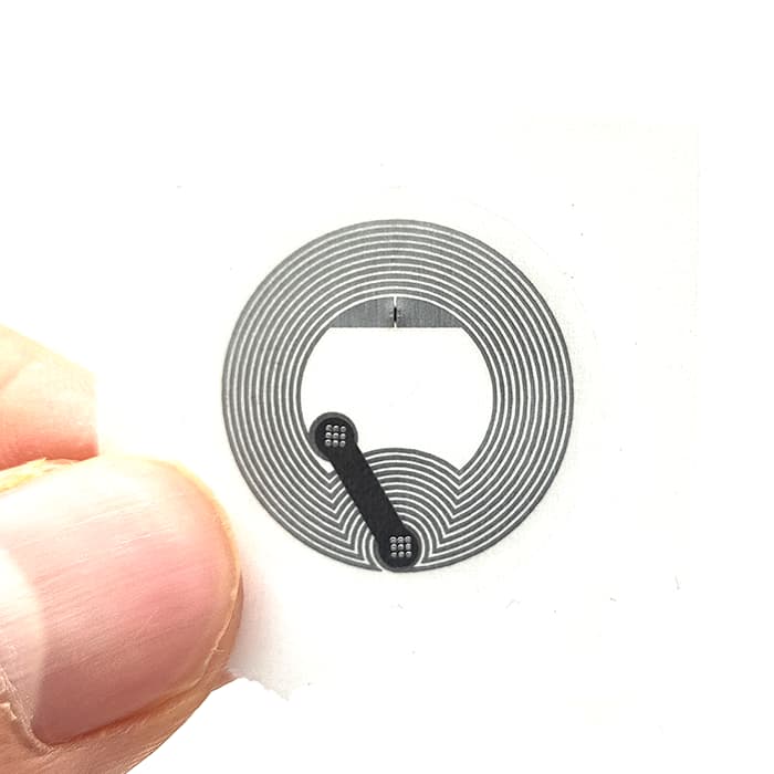 تگ NFC پشت برچسب دار (لیبل) گرد سکه‌ای فرکانس 13.56 قطر 25mm — تصویر ۲