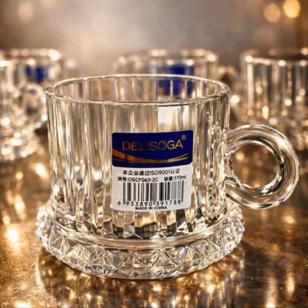 فنجان 6 عددی دلی Deli طرح دسته دار کد 2b-063