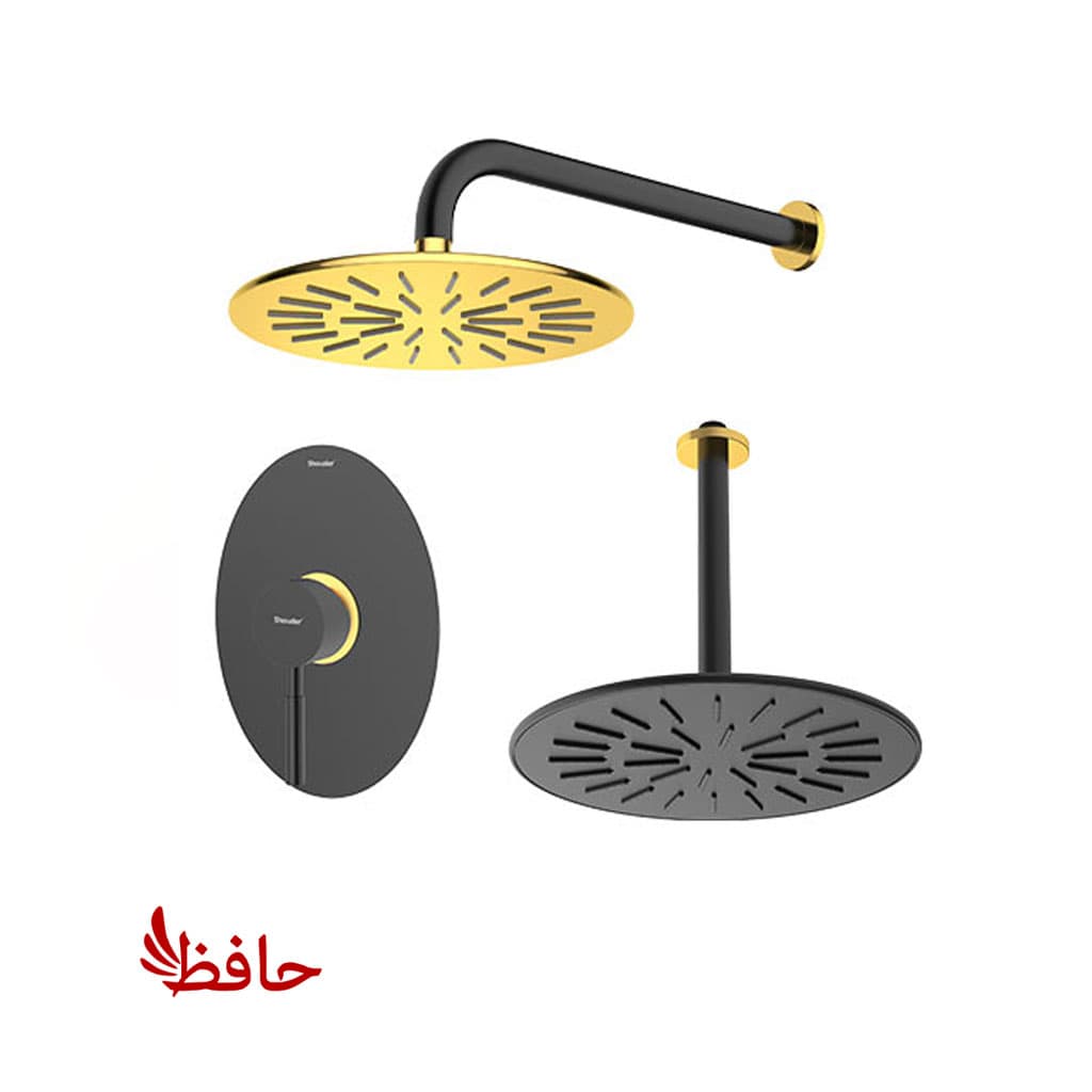شیر حمام توکار شودر مدل روگن مشکی طلایی تیپ 1 BRASS — تصویر ۳