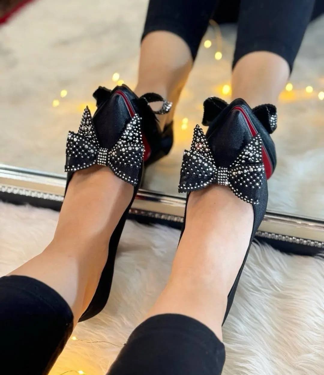 کفش پاشنه دار و مجلسی پاپیونی زنانه کد 6097 — تصویر ۲