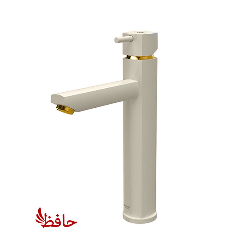 شیر روشویی پایه بلند شودر مدل یونیک شیری طلایی