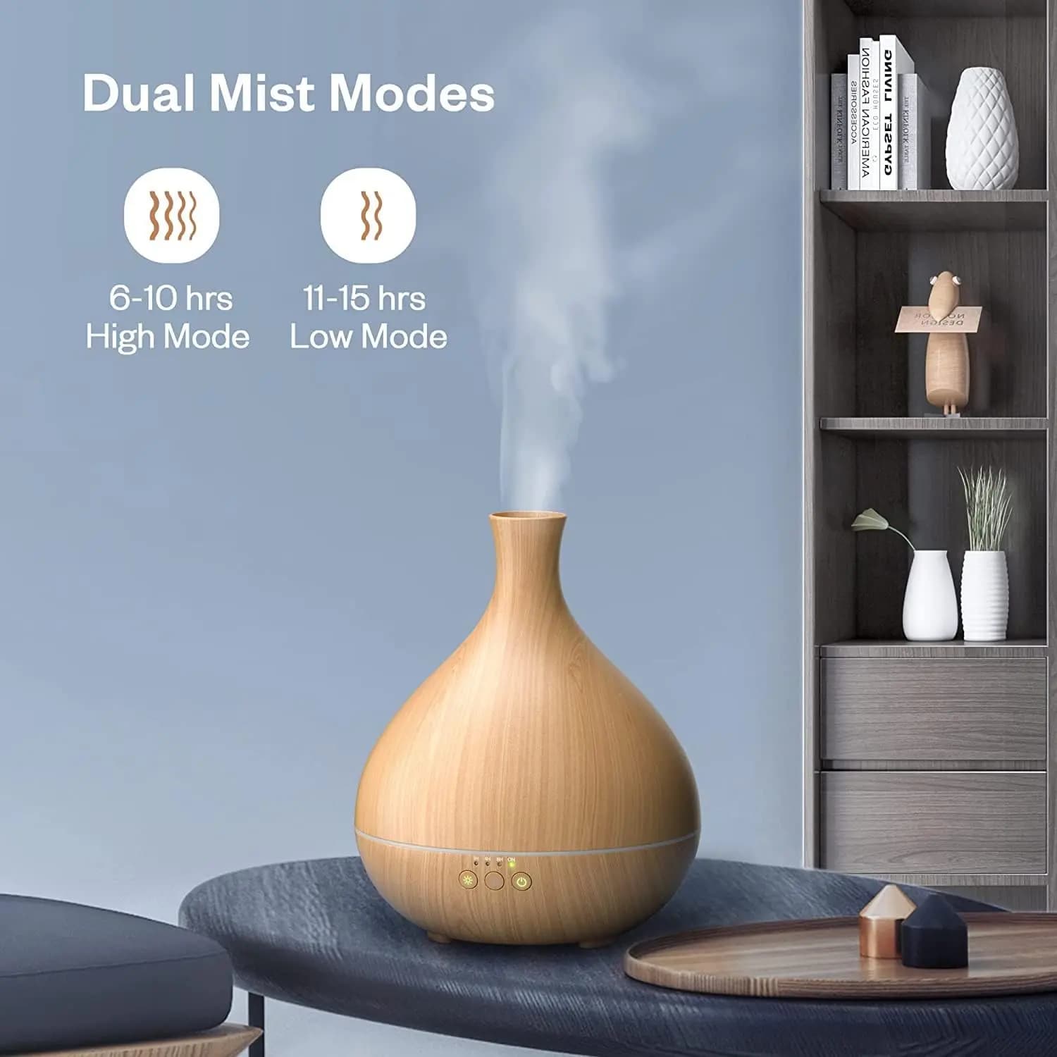 دستگاه بخور/خوشبو کننده و رطوبت ساز (آروماتراپی هوشمند) Vivlot, Aroma Diffuser | با تایمر و 7 نور RGB، مدل | 500 میلی متر VL-PCN009 — تصویر ۴