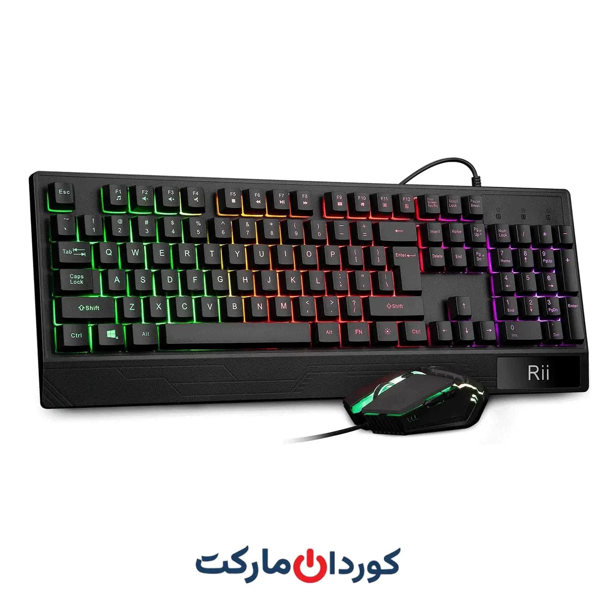 ست کیبورد و ماوس گیمینگ Rii | RK400 RGB، مکانیکال سیمی، ماوس ۶ دکمه‌ای RGB