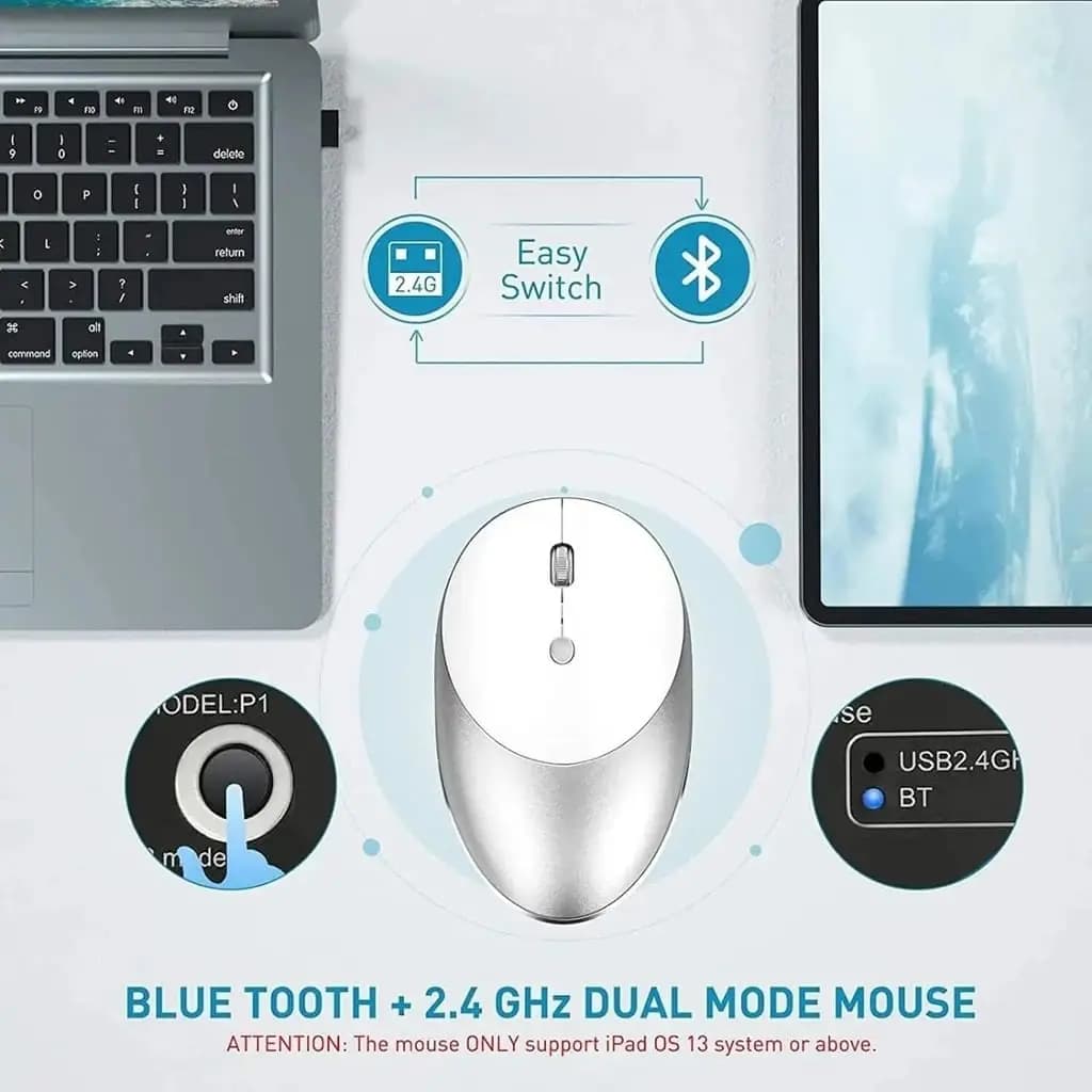 ماوس و کیبورد WiFi با سه بلوتوث همزمان و نور پس زمینه Jelly Comb مدل IWG-LJTZ01 — تصویر ۶