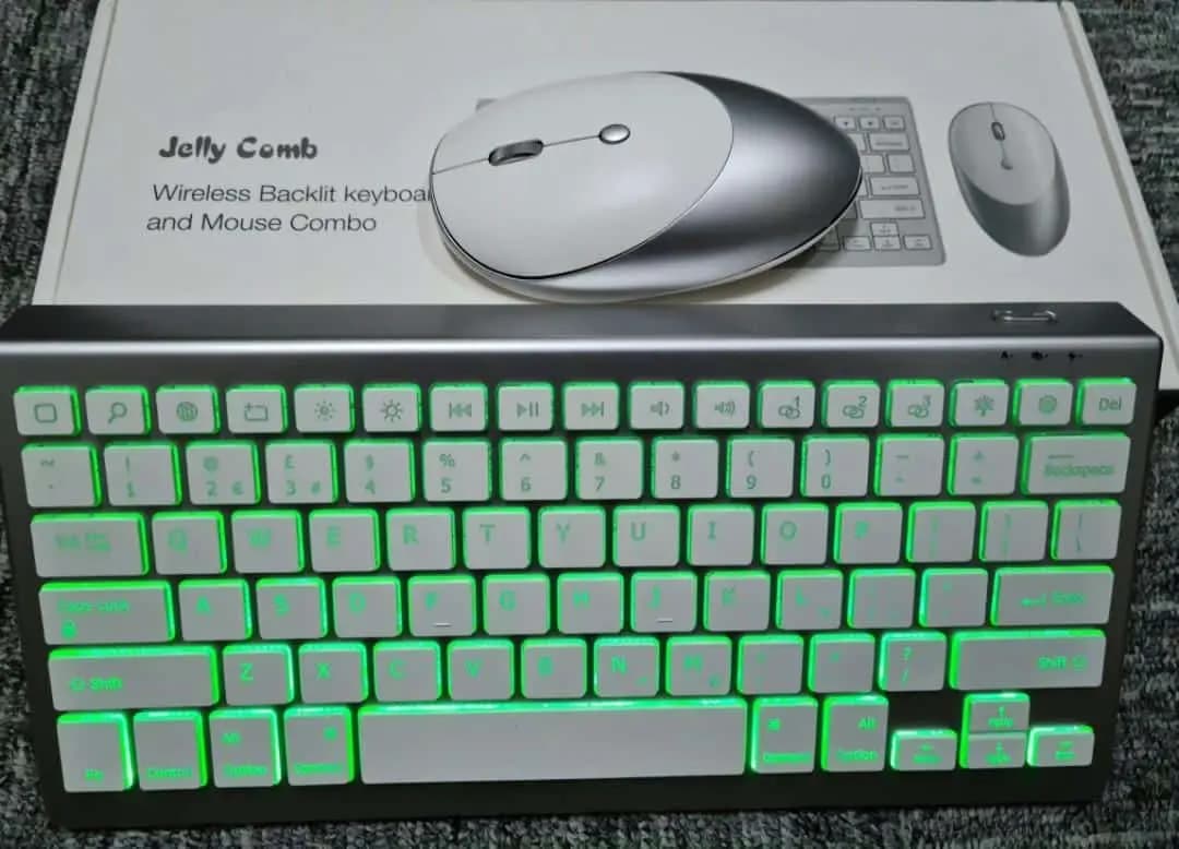 ماوس و کیبورد WiFi با سه بلوتوث همزمان و نور پس زمینه Jelly Comb مدل IWG-LJTZ01 — تصویر ۳