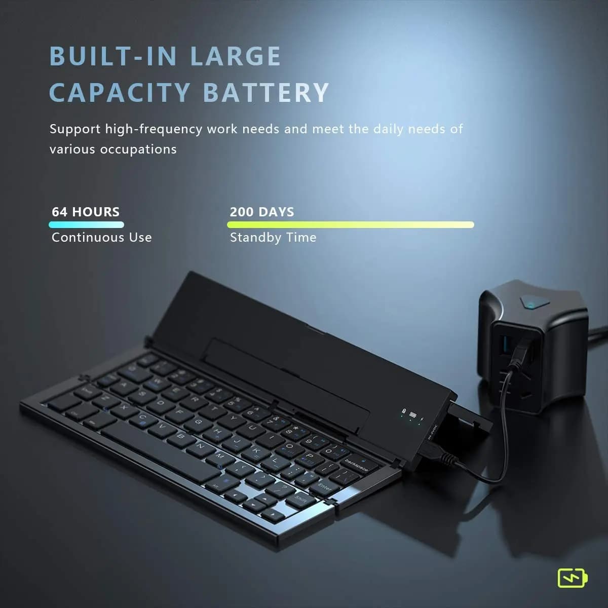 مینی کیبورد تاشو بلوتوثی قابل حمل Folding Keyboard — تصویر ۶