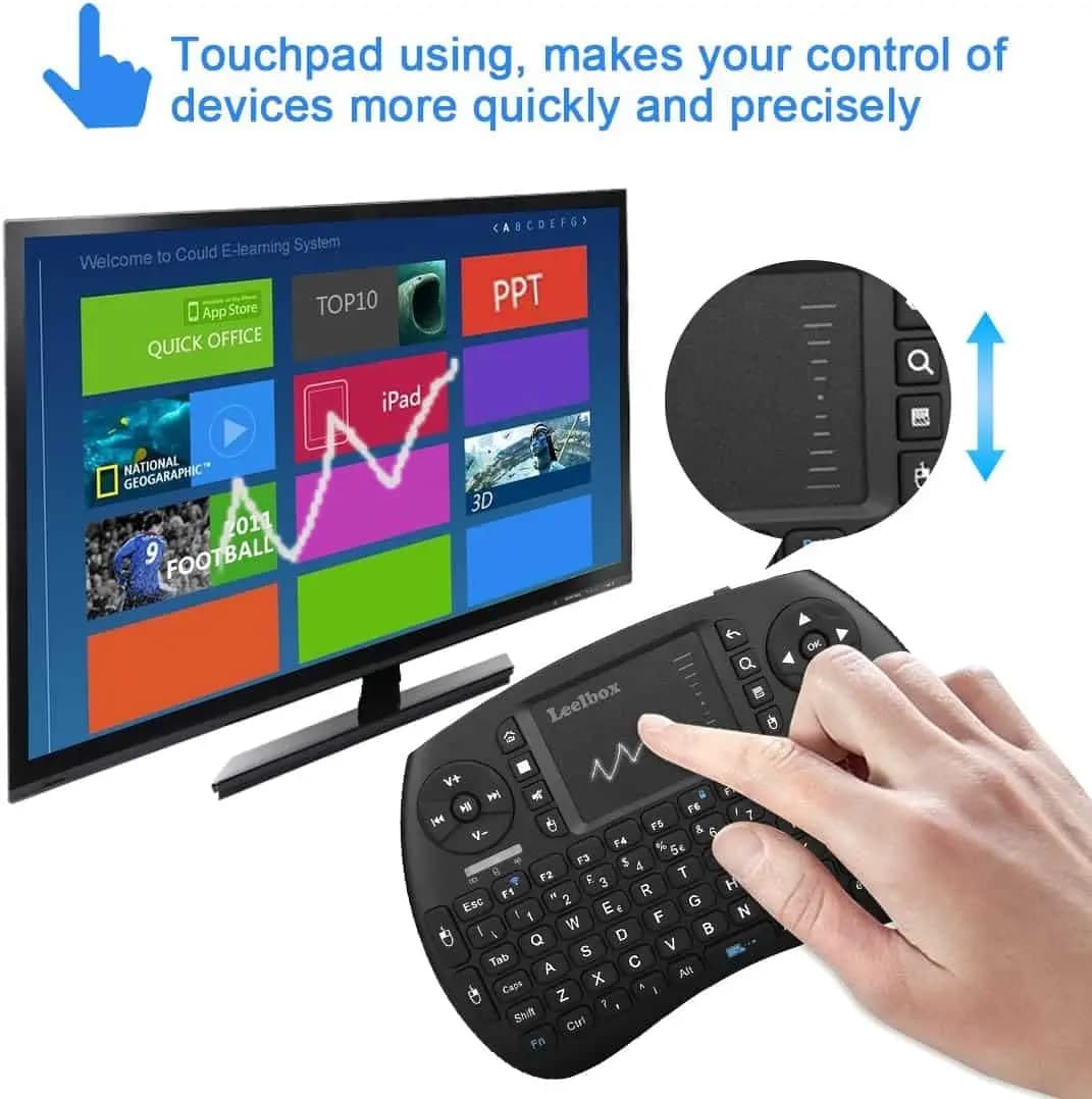 کیبورد (صفحه کلید) بی سیم با تاچ پد لیل باکس Leelbox Mini — تصویر ۴