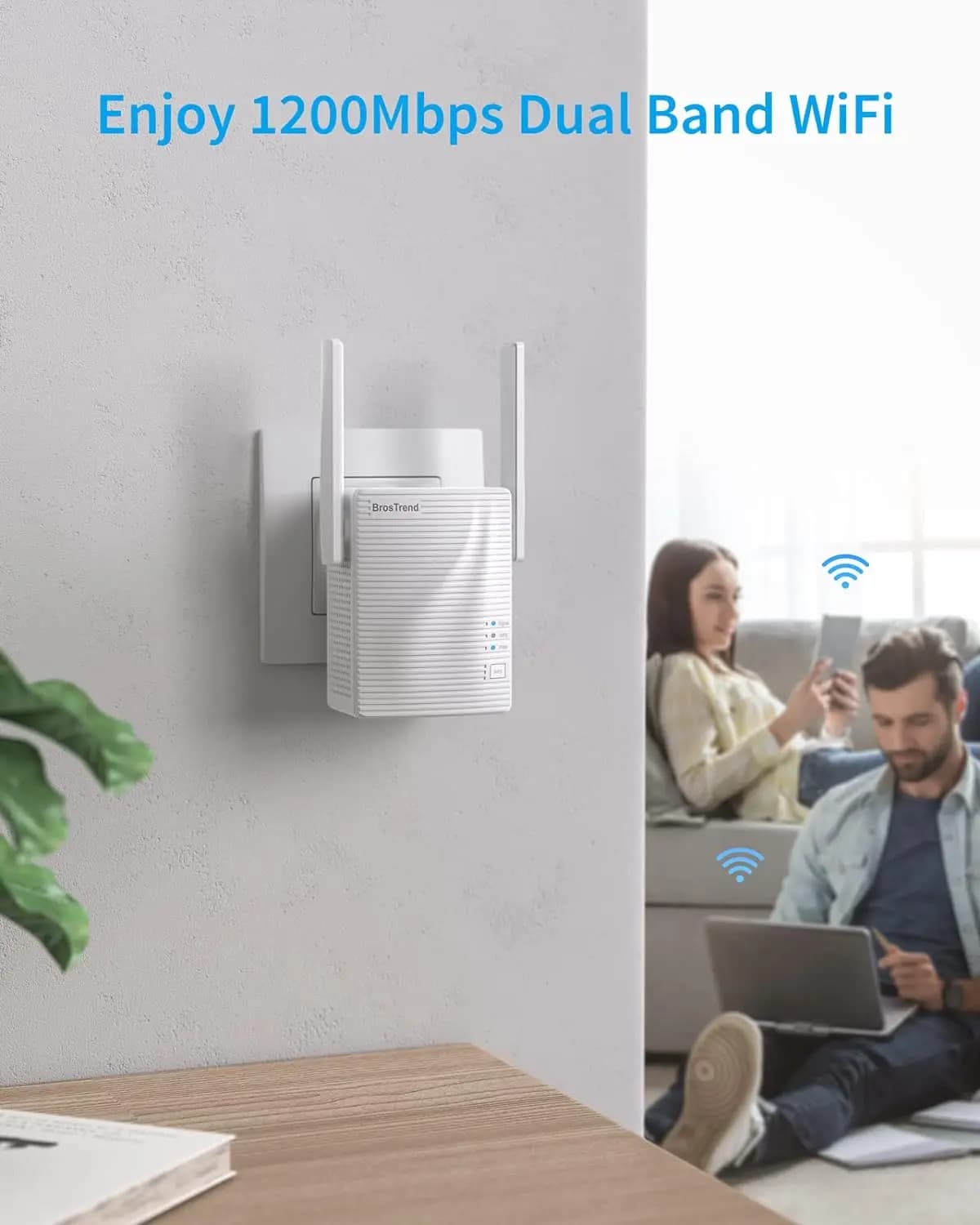 تقویت کننده و توسعه دهنده وای فای BrosTrend – AC1200 | E1 — تصویر ۴