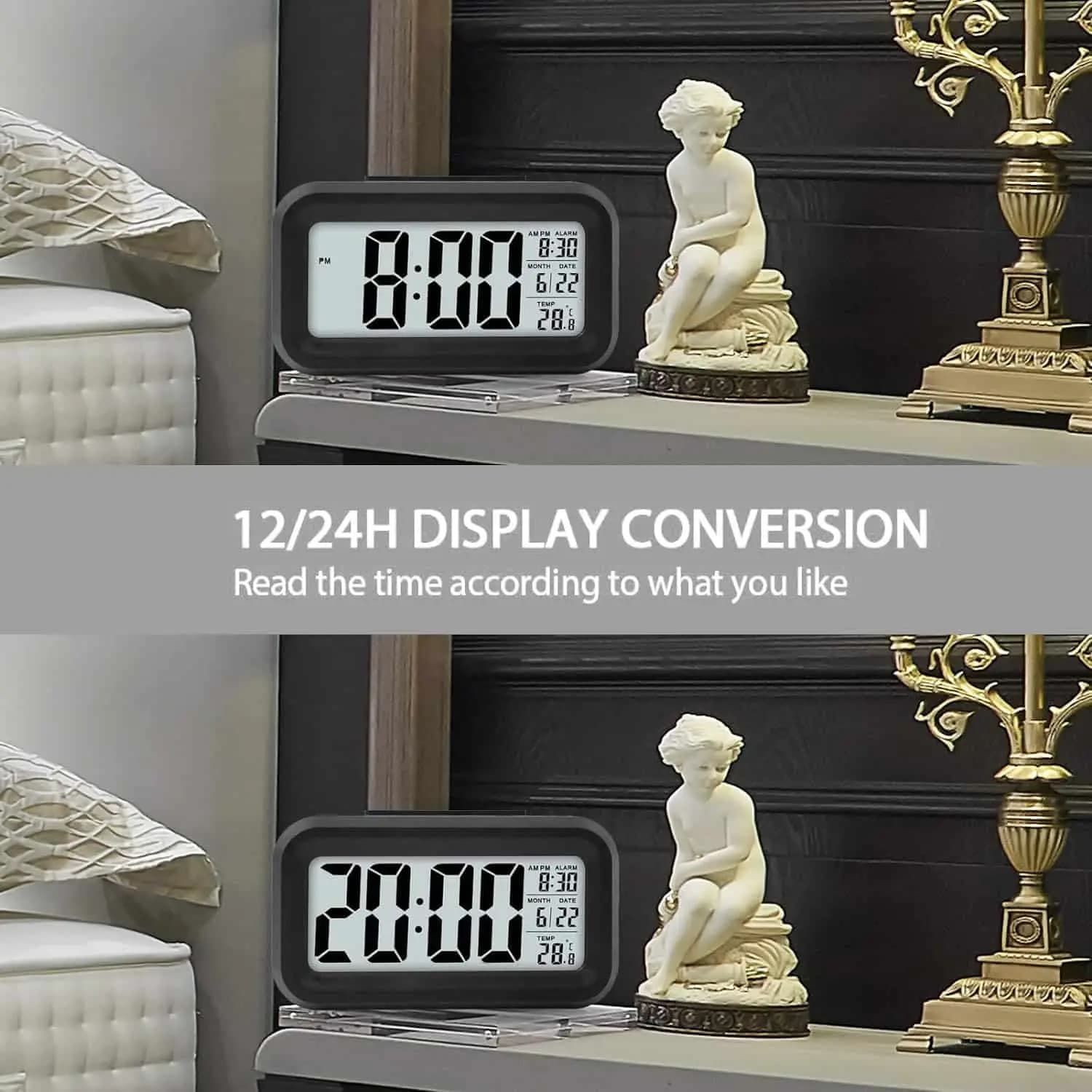 ساعت زنگ دار چند منظوره دیجیتال هوشمند با نور پس زمینه | LED Digital Clock — تصویر ۲