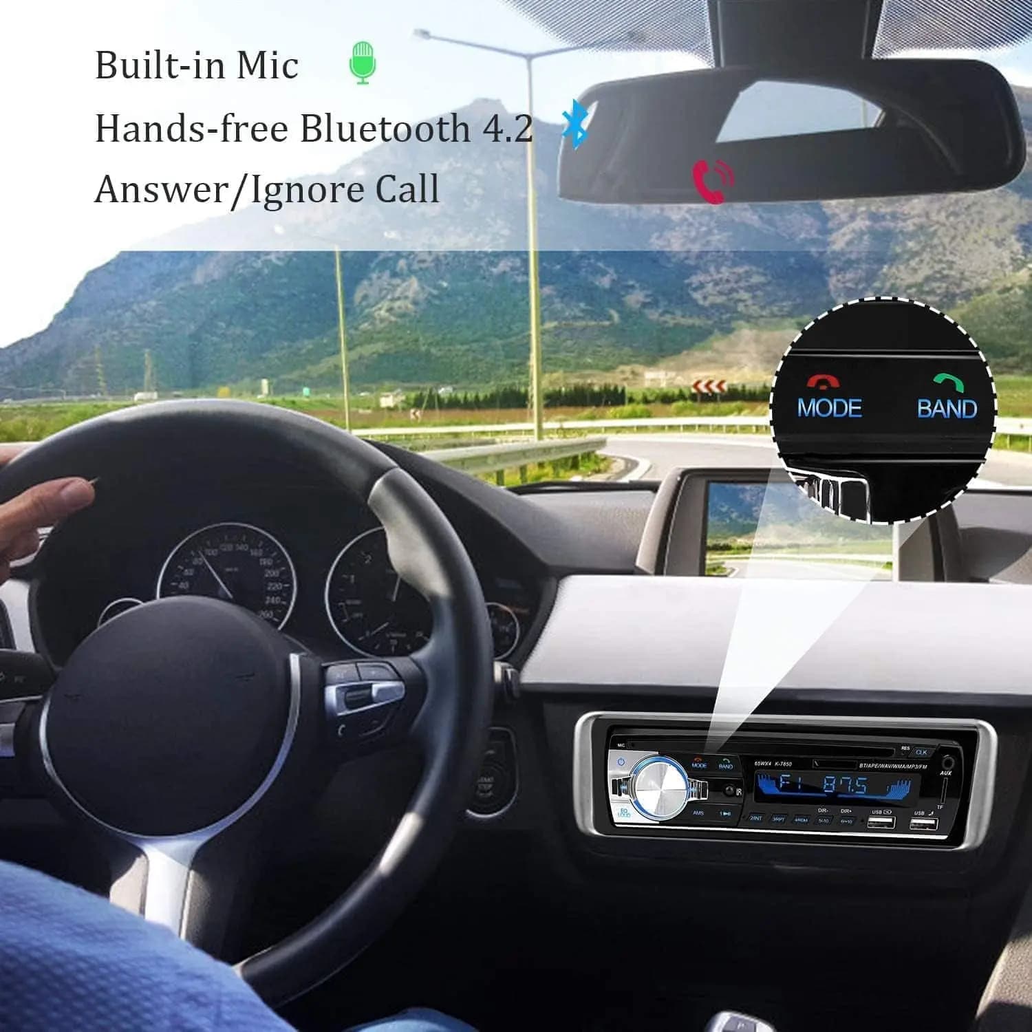 پخش خودرو بلوتوث، اندروید-N-1901 – Car Radio Bluetooth Hands-Free, CENXINY | iOS — تصویر ۲