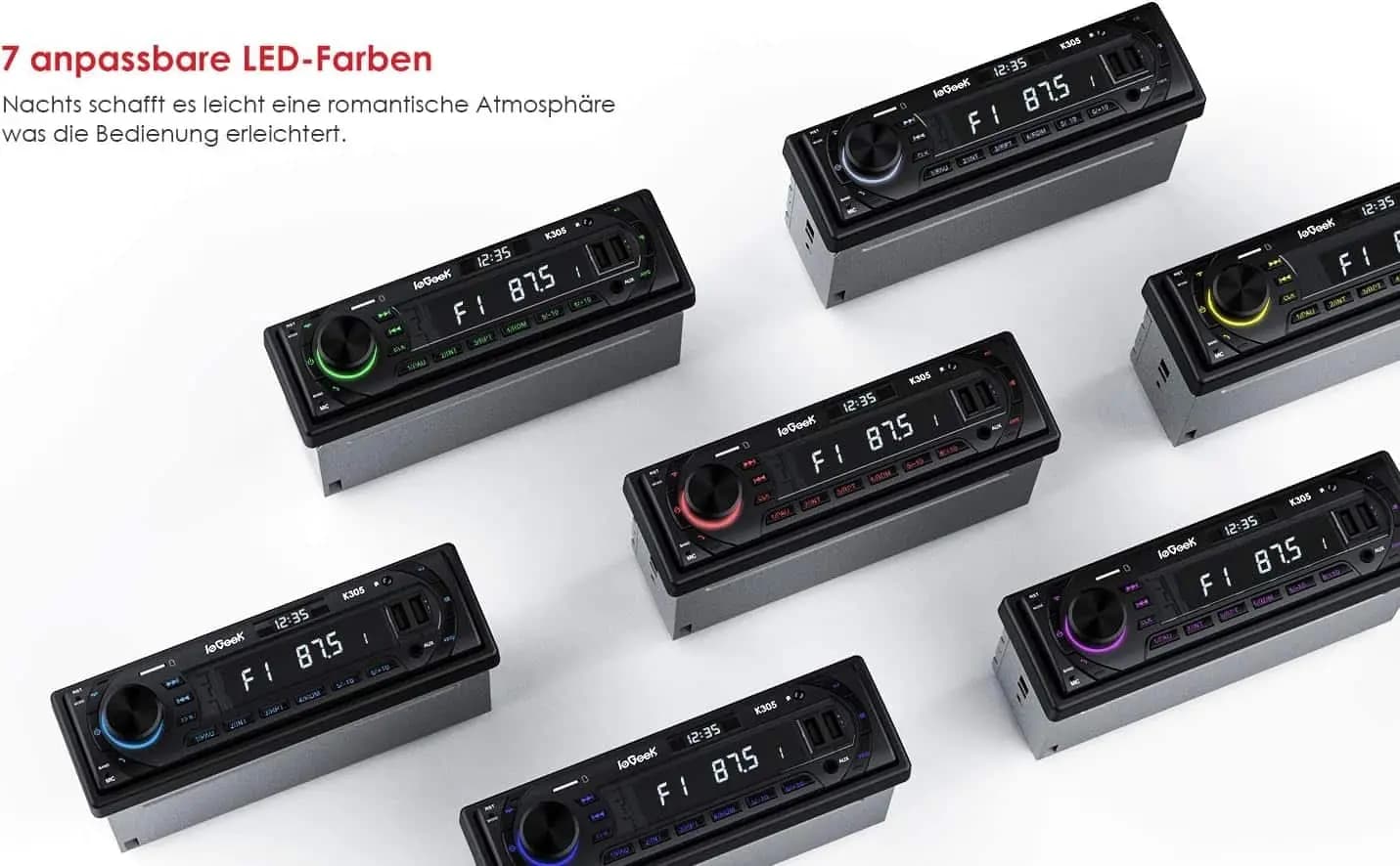 پخش خودرو ieGeek Car Radio Bluetooth 5.0 k305 — تصویر ۳