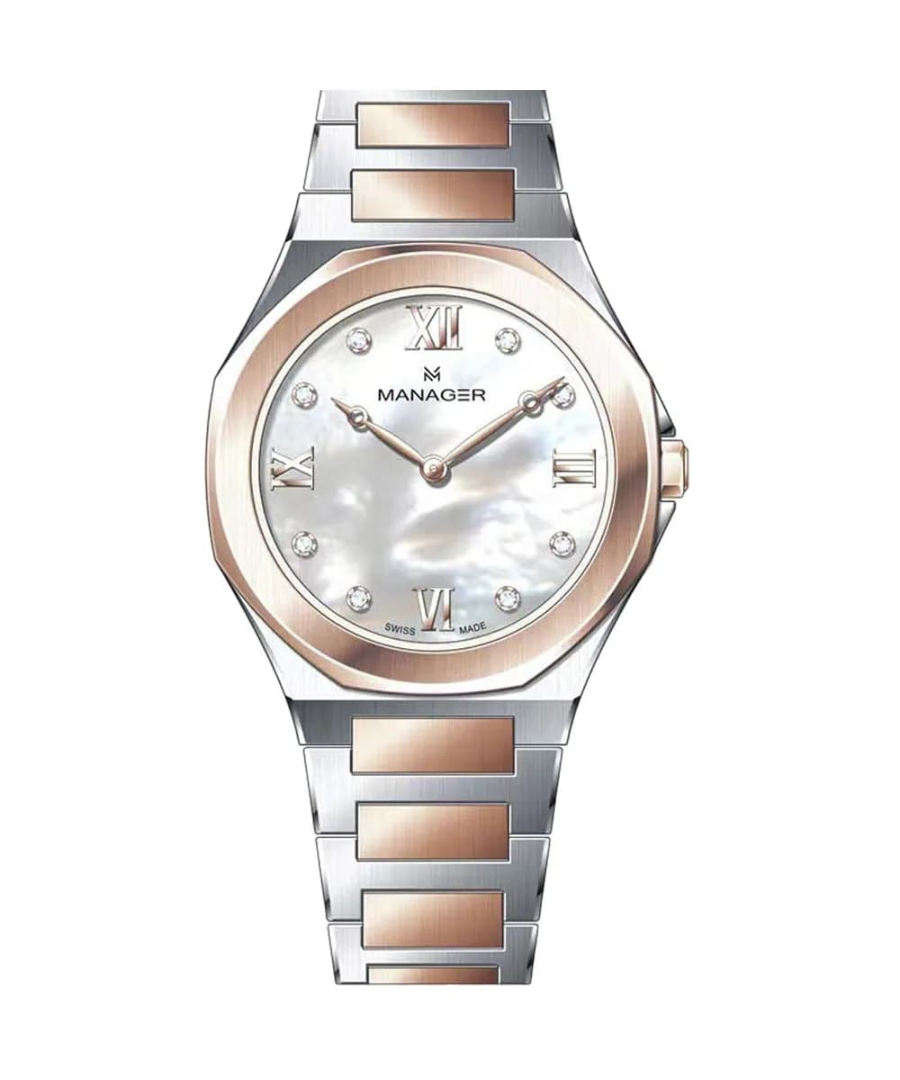 ساعت مچی زنانه منیجر مدل MAN-RW-310-BRM