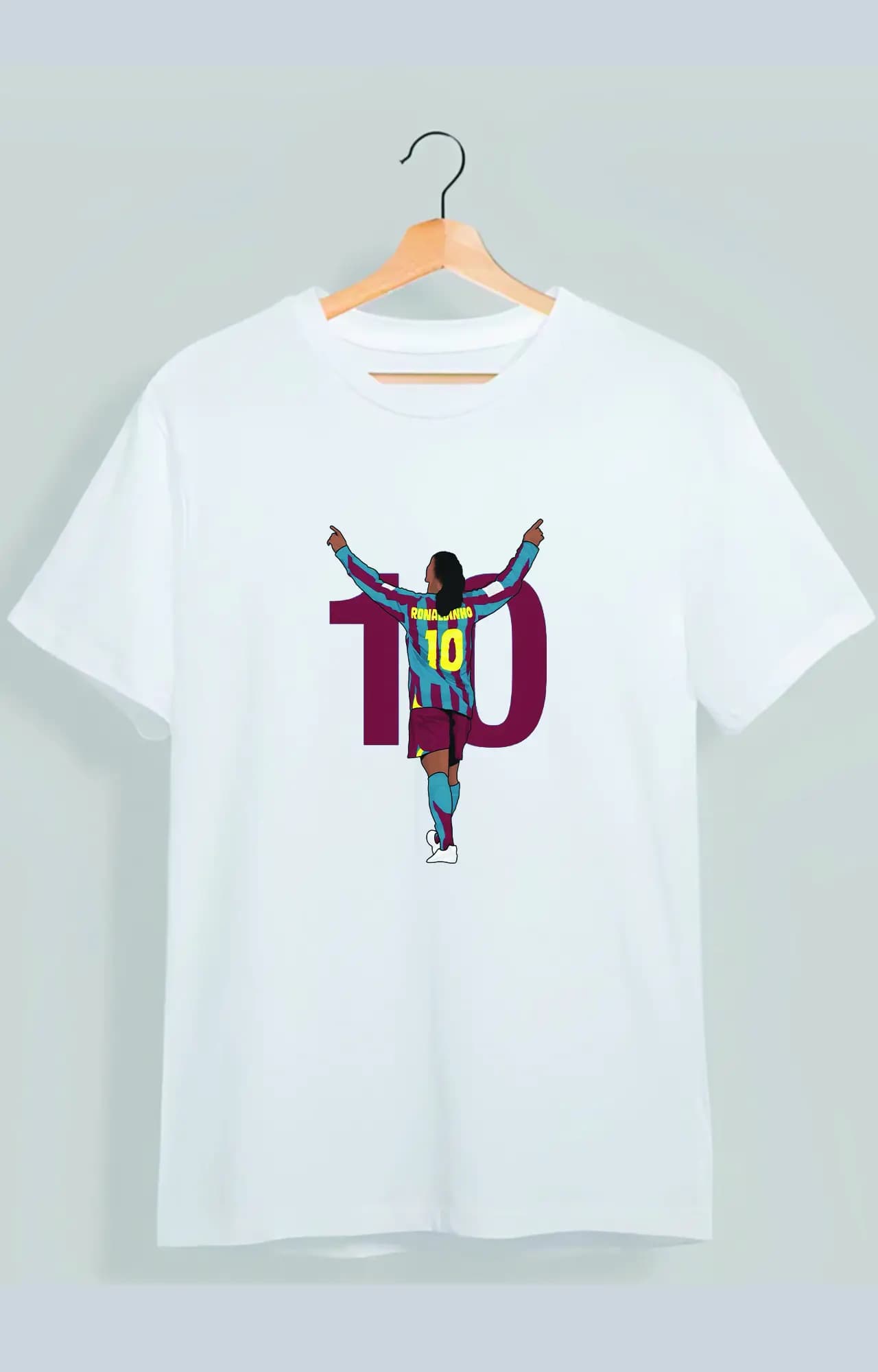 تیشرت اسپان طرح رونالدینیو بارسلونا ronaldinho کد 4291