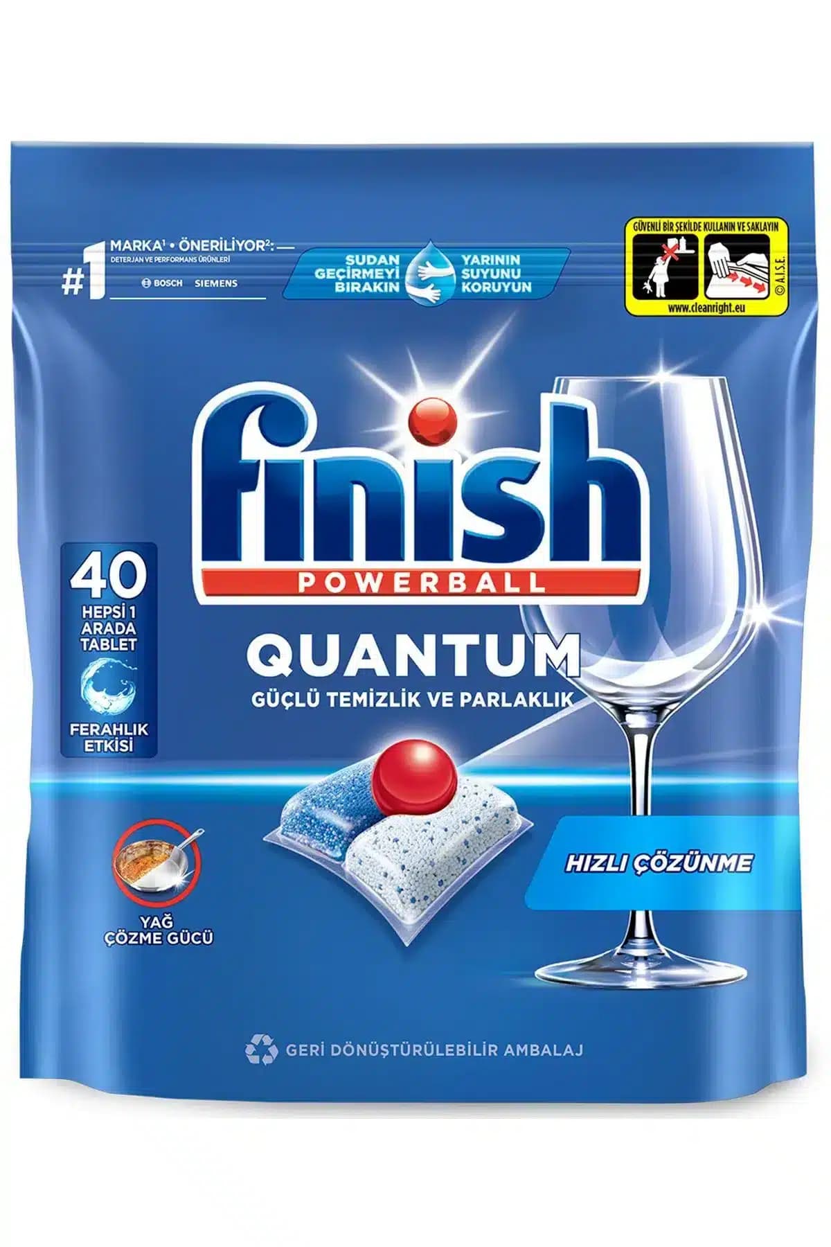 قرص ماشین ظرفشویی فینیش مدل Quantum بسته 40 عددی — تصویر ۳