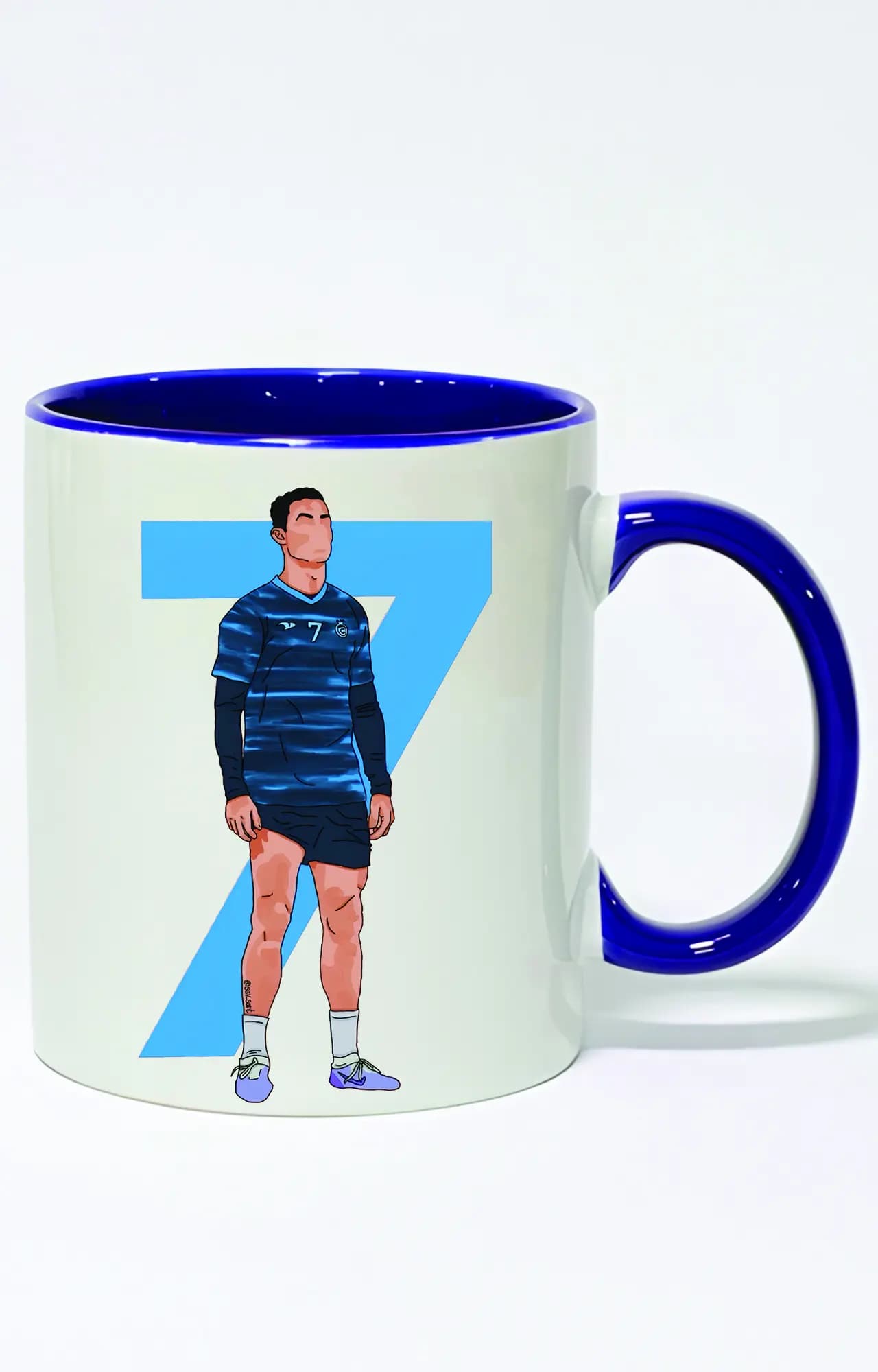 ماگ دسته و داخل رنگی طرح رونالدو ronaldo cr7 کد 4275