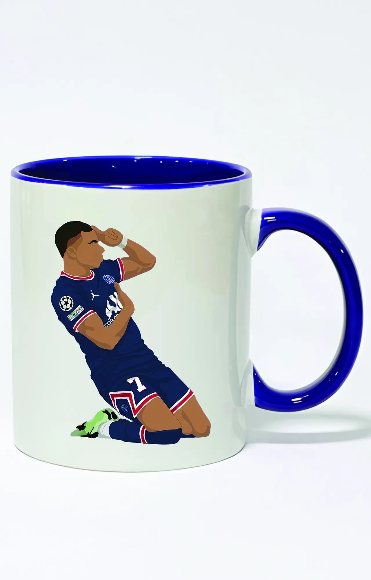 ماگ دسته و داخل رنگی طرح امباپه پاریس Mbappé psg کد 4272