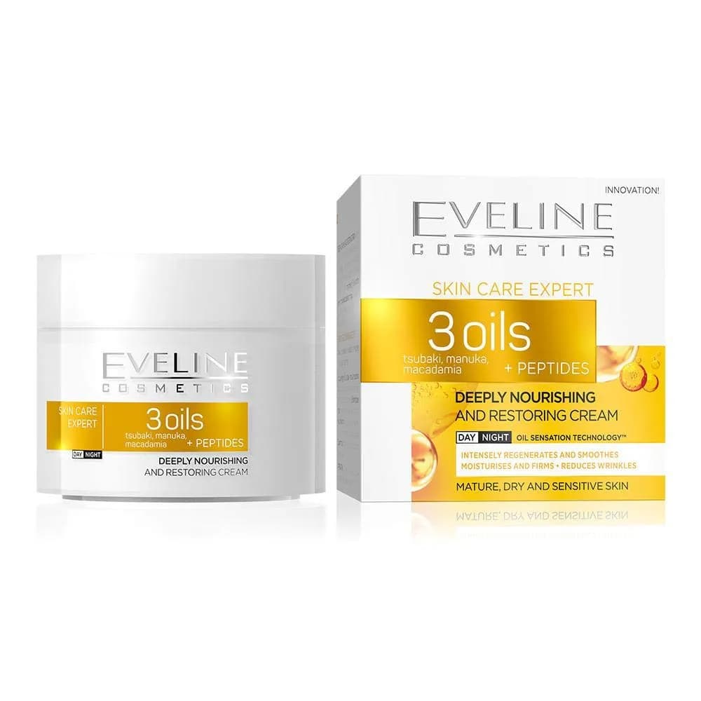 کرم تغذیه کننده روغن های مغذی اولاین Eveline 3 Oils حجم 50 میلی لیتر — تصویر ۲