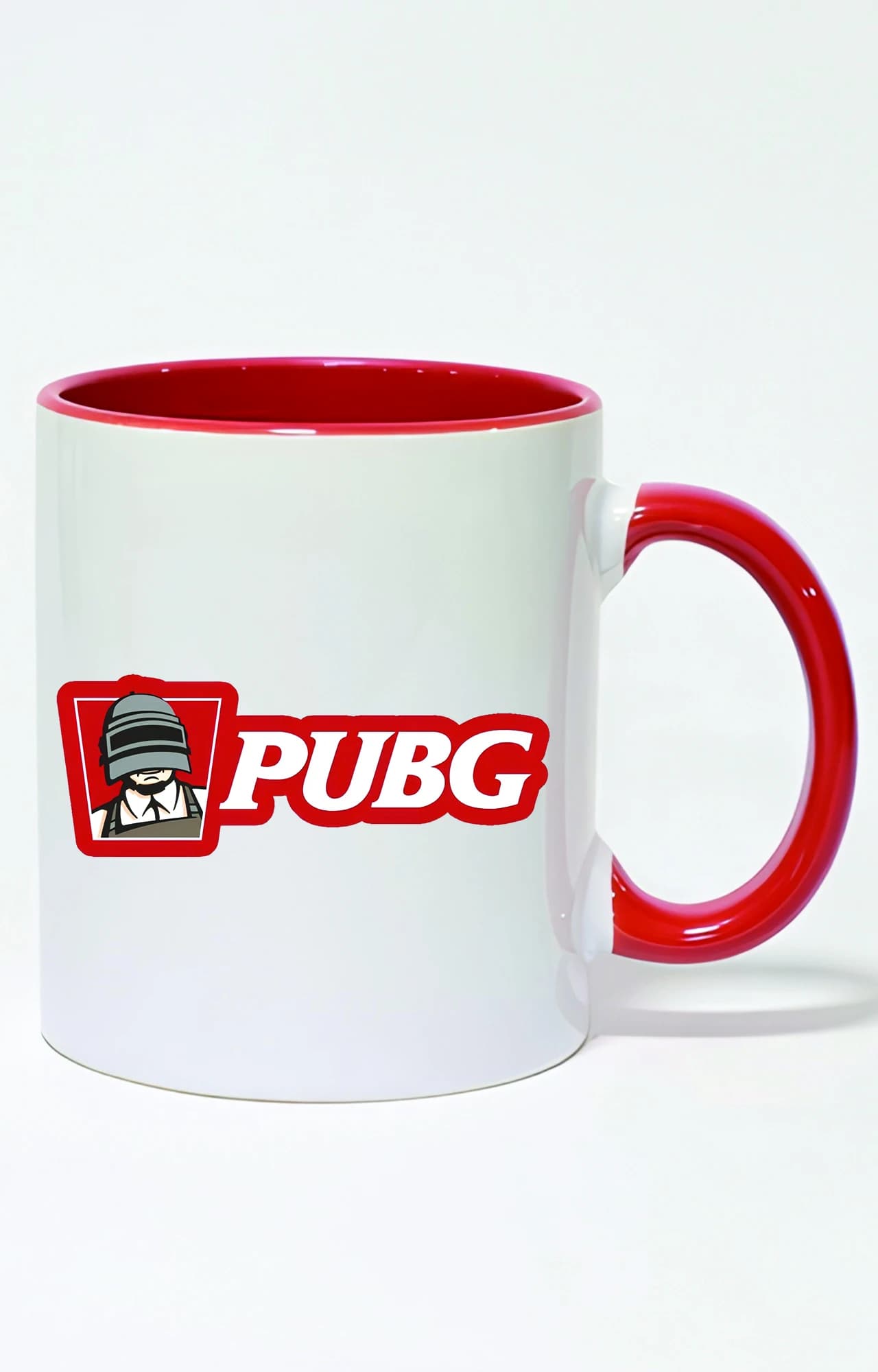 ماگ دسته و داخل رنگی طرح پابجی pubg کد 3467