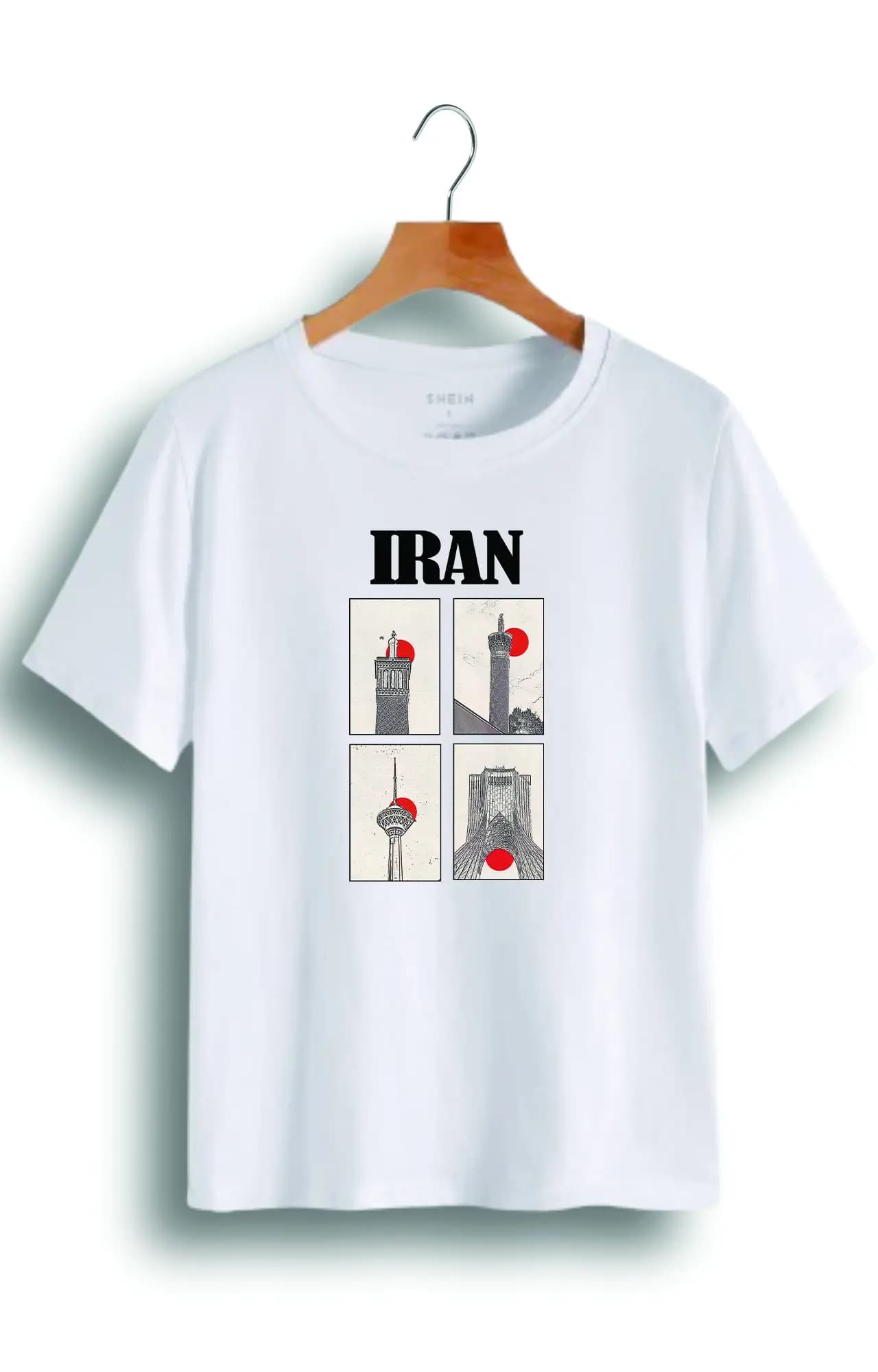 تیشرت نخ پنبه طرح ایران کد 3983