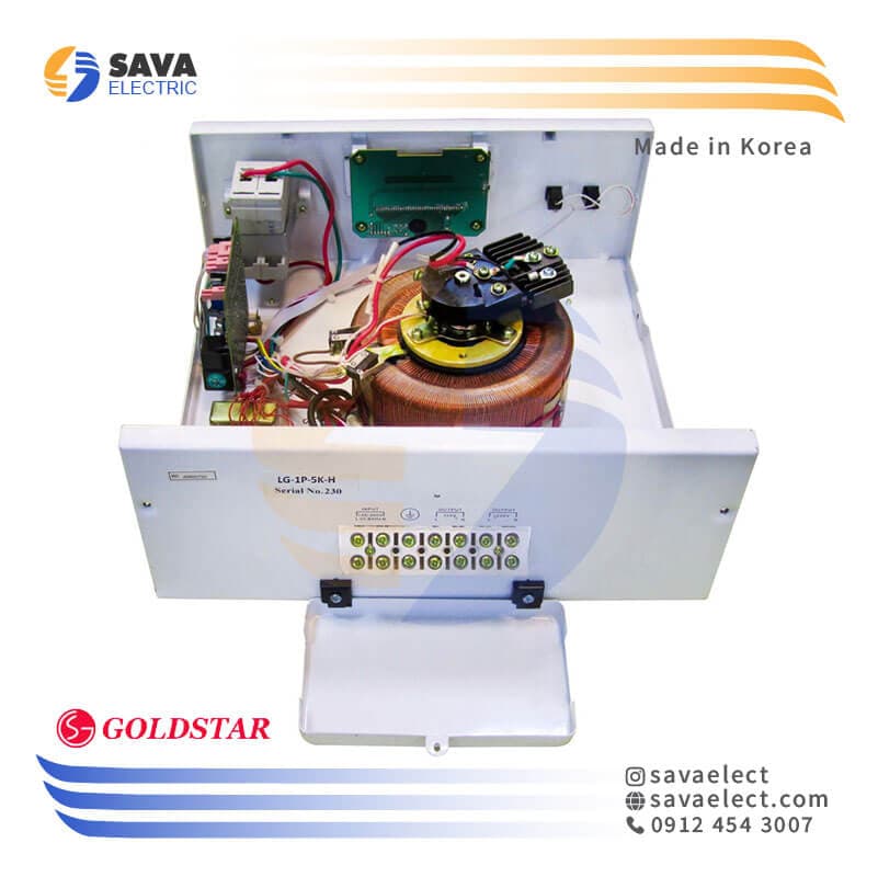 استابلایزر تک فاز سروو موتوری 5KVA افقی LG-1P-5K-H گلداستار کره — تصویر ۷