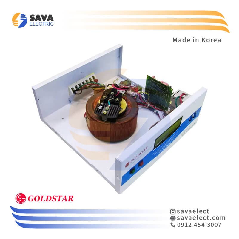 استابلایزر تک فاز سروو موتوری 3KVA افقی LG-1P-3K-H گلداستار کره — تصویر ۶