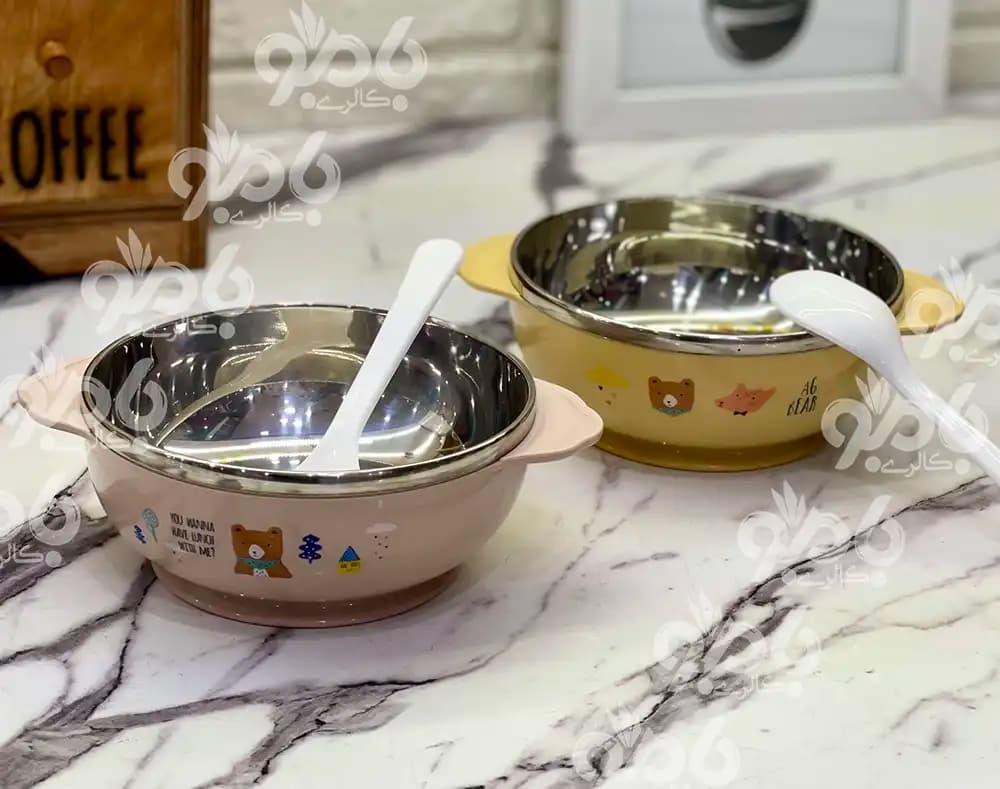 ظرف غذای کودک قاشق دار استیل