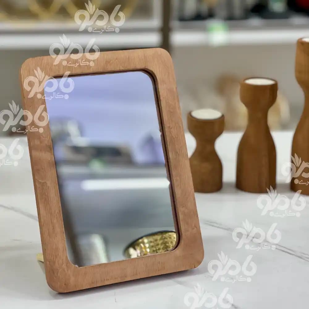 آینه رومیزی چوبی پلای مستطیل