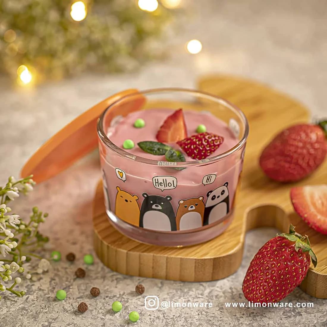 ظرف شیشه در دار چاپ لیمون 190میل 2068 — تصویر ۴