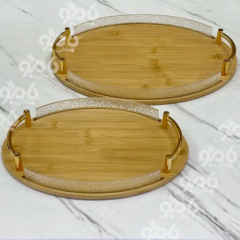 سینی بامبو لبه اکرولیک وارداتی بیضی